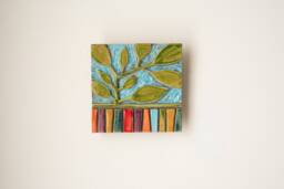 Handmade Ceramic Wall Art - Green Vine Mosaic Tile - Made To Order - thumbnail 1