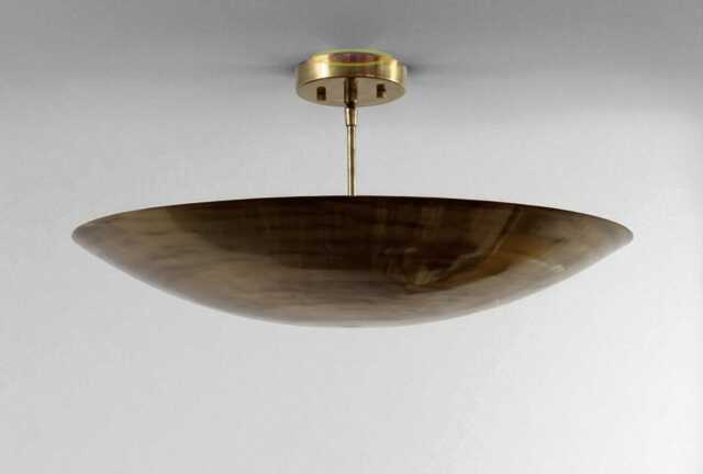 Mid Century Modern Raw Brass Flush Mount Light, Sputnik Chandelier Pendant Lighting - image 1
