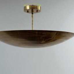 Mid Century Modern Raw Brass Flush Mount Light, Sputnik Chandelier Pendant Lighting - thumbnail 2