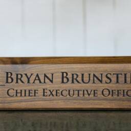 Personalized Wooden Desk Name Plates 10 Inch Solid Walnut Wood, Custom Engraved With The Text Of Your Choice Wooden Sign - thumbnail 2