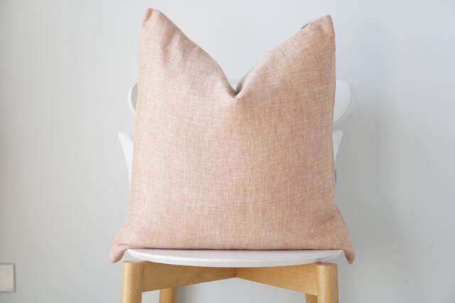 Linen Brown Brick Striped Pillow Cover - image 1