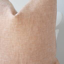 Linen Brown Brick Striped Pillow Cover - thumbnail 3