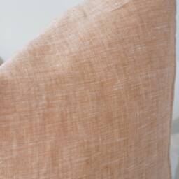 Linen Brown Brick Striped Pillow Cover - thumbnail 2