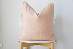 Linen Brown Brick Striped Pillow Cover - thumbnail 1