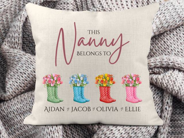 Personalised This Grandma Belongs To Cushion, Mothers Day Gift, Gran Christmas Gift, Granny Present From Grandchildren, Grandkids - image 1