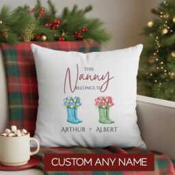 Personalised This Grandma Belongs To Cushion, Mothers Day Gift, Gran Christmas Gift, Granny Present From Grandchildren, Grandkids - thumbnail 3