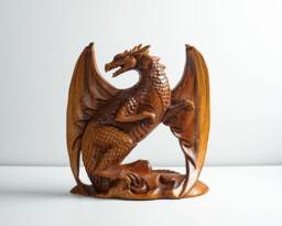 Wooden Dragon Statue, Unique Sculpture, Chinese Dragon, Mystical Animal, Hand Carving, Aesthetic Room Decor, Best Friend Gift, Gift