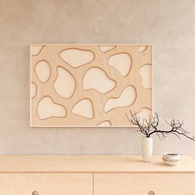 Organic Wooden Wall Art - Handmade Birch Plywood Decorative Decor Artwork Sculpture With Natural & Soft White Finish. Customs Available - image 1