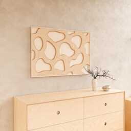 Organic Wooden Wall Art - Handmade Birch Plywood Decorative Decor Artwork Sculpture With Natural & Soft White Finish. Customs Available - thumbnail 3
