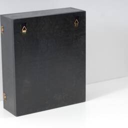 Walnut Key Box, Black Painted Wooden Cabinet, Wall Mounted - thumbnail 3
