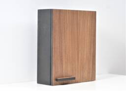 Walnut Key Box, Black Painted Wooden Cabinet, Wall Mounted
