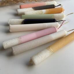 Dip Dye Birthday Candles, Mini Golden, Glitter, Handmade, Set Of 8 - thumbnail 2