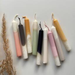 Dip Dye Birthday Candles, Mini Golden, Glitter, Handmade, Set Of 8 - thumbnail 3