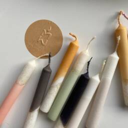 Dip Dye Birthday Candles, Mini Golden, Glitter, Handmade, Set Of 8 - thumbnail 4