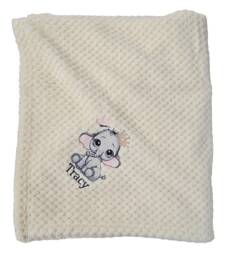 Personalised Embroidered Baby Waffle Baby Elephant Blankets 90cm 5 Colors Super Soft - thumbnail 1
