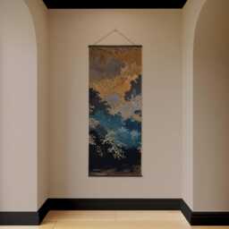 Dark Oriental Forest Tapestry - Wall Hanging Unique Art - thumbnail 2