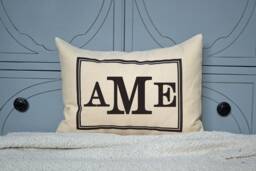 Personalized Monogram Pillow, Christmas Gift, Initial Newlywed Gift College Graduate, Engagement Mother's Day, Wedding - thumbnail 1