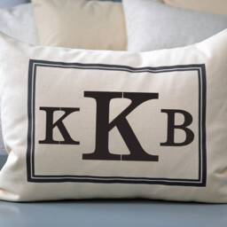 Personalized Monogram Pillow, Christmas Gift, Initial Newlywed Gift College Graduate, Engagement Mother's Day, Wedding - thumbnail 2