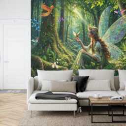 Fairy Forest Wallpaper Mural, Enchanting Nursery Decor, Peel & Stick Decal - thumbnail 2