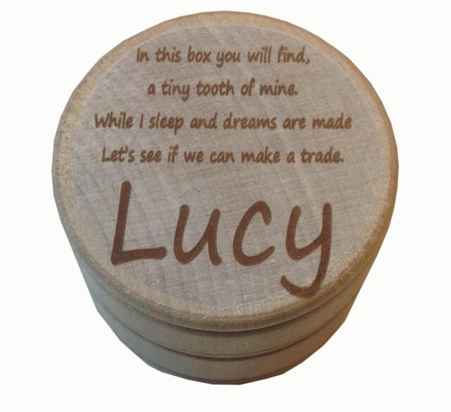 Personalized Wooden Tooth Fairy Box - Baby Shower Gift Holder Keepsake For Kids Lost - image 1