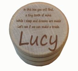 Personalized Wooden Tooth Fairy Box - Baby Shower Gift Holder Keepsake For Kids Lost - thumbnail 1