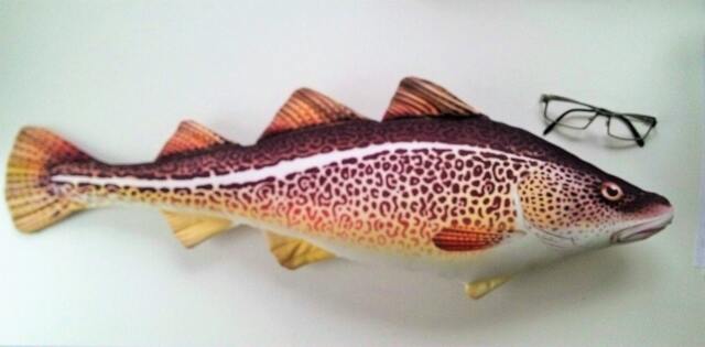 Fish Pillow Atlantic Cod - Gadus Morhua Neck Animal Relax Fisherman Gift - image 1