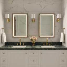 Handmade Brass Led Mirror - Bathroom Vanity With Light - thumbnail 2
