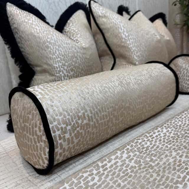 "Champagne - Gold Cushion Bolster 16"" X 6" - image 1