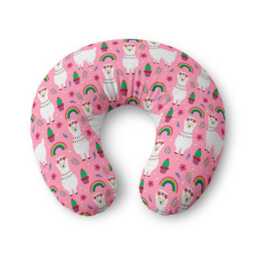 Pink Llama Rainbows Nursing Pillow Cover - Nursery Feeding Case