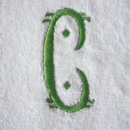 Monogram Towels Scalloped Embroidery Line Cotton Bath Hand Towel Face Bath Math 600 Gsm - thumbnail 3