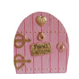 Large Pink Fairy Door, Home, Garden Or Tree Decor, Handmade Handpainted Ornament, Enchanted Magical Gift, Size 7. 1/4In High - thumbnail 1