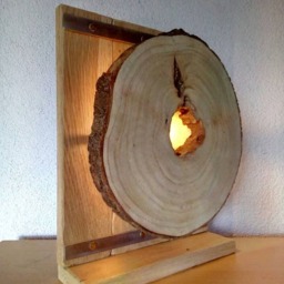 Tough, Lamp From Recycled Oak, Birch & Raw Steel. Industrial Design, Rough, Sober, Rural, Interchangeable - E14 - thumbnail 3