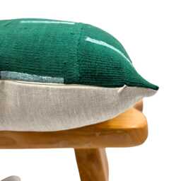 Authentic African Pillow, Handwoven Mudcloth Pillow Cover 20x20, Dark Green With White Lines Cover- Throw Cover, Sofa Cushion - thumbnail 3