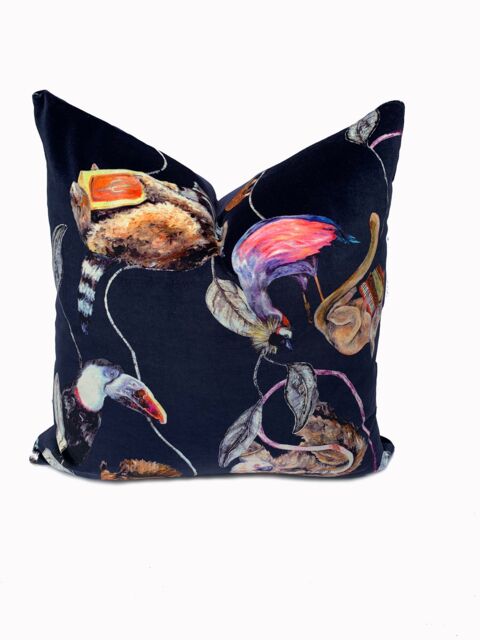 High End Luxury Designer Velvet Character Midnight Handmade Cushion Cover Interior Decorative - image 1
