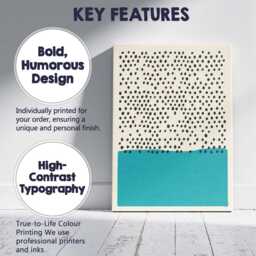 Minimalist Black Polka Dot Pattern With Teal Colour Block Canvas Wall Art Print Decor Picture Ready To Hang - thumbnail 2