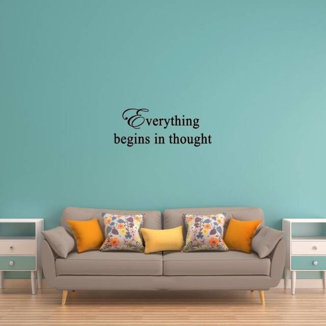 Vwaq Everything Begins in Thought Decal Wall Quote Inspirational Sayings Vinyl Lettering Motivational Words Stickers - image 1