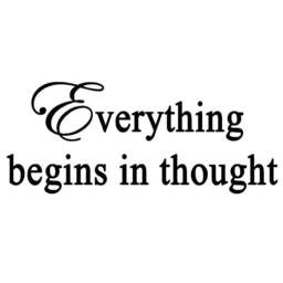 Vwaq Everything Begins in Thought Decal Wall Quote Inspirational Sayings Vinyl Lettering Motivational Words Stickers - thumbnail 2