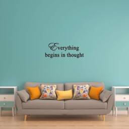 Vwaq Everything Begins in Thought Decal Wall Quote Inspirational Sayings Vinyl Lettering Motivational Words Stickers - thumbnail 1