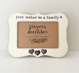Personalized Family Picture Frame Hand-Painted Distressed Wood, Adoption Gift - thumbnail 1