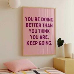 Motivational Print You're Doing Better - Minimalist Typography Wall Art - thumbnail 2