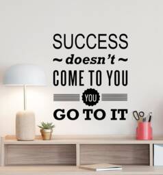 Success Wall Decal Office Poster Doesn't Come To You Sign Quote Vinyl Sticker Business Decor Work Art 50/8 - thumbnail 1