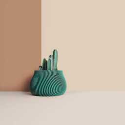 3D Printed Cactus, Succulent Planters, Interior Plant Pots, Mid Century Eco-Friendly Gift Idea For Home, Large Planter Pot - thumbnail 3