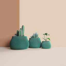 3D Printed Cactus, Succulent Planters, Interior Plant Pots, Mid Century Eco-Friendly Gift Idea For Home, Large Planter Pot - thumbnail 2