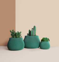 3D Printed Cactus, Succulent Planters, Interior Plant Pots, Mid Century Eco-Friendly Gift Idea For Home, Large Planter Pot