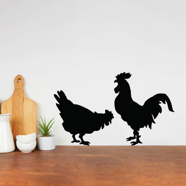Rooster & Chicken Wall Decal - Country Farmhouse Decor Kitchen Art - image 1