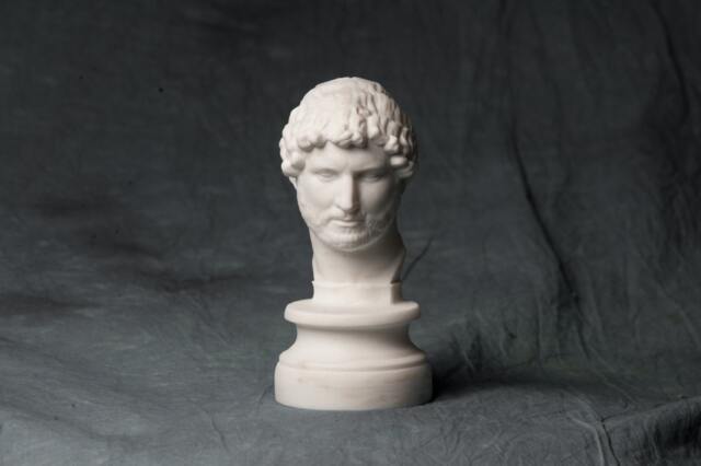 Bust Of Hadrian Carved Greek Marble Statue Figurine Artist Sculpture - image 1