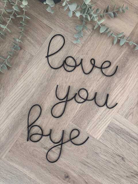 Love You Bye Wire Art Wall Sign - Hallway Home Decor Hanging - image 1
