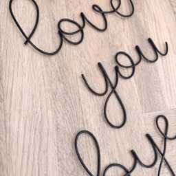 Love You Bye Wire Art Wall Sign - Hallway Home Decor Hanging - thumbnail 2