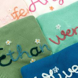 Custom Baby Name Blanket, Personalized Hand Embroidered Blanket, Newborn Swaddle, Custom Knit Blanket For Baby, Baby Shower Gift - thumbnail 3