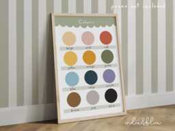 Colours Chart Print, Emotions Educational Learning Poster, Classroom Decor, Education Montessori Neutral Playroom Prints - thumbnail 1